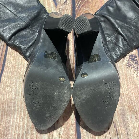 JESSICA SIMPSON Tulip black leather boots Size 8.5 - Picture 4 of 10